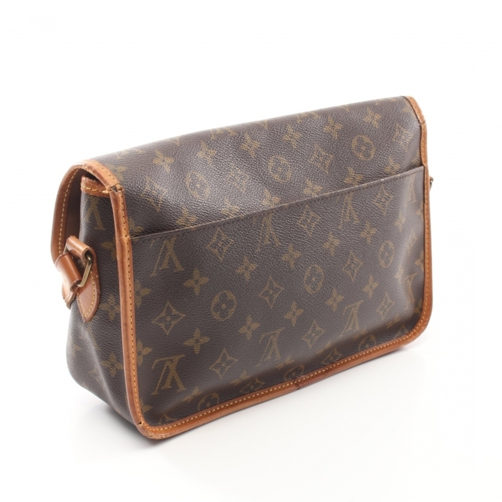 Louis Vuitton Gibesière MM Monogram Shoulder Bag Leather Brown